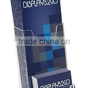 4 x 9 Acrylic Brochure Holder for Tabletop, With Business Card Pocket thumbnail-1