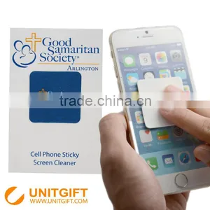 PU Microfiber Sticky Cleaner Phone Cleaner Sticker Microfiber Slogan Imprint Sticky Cleaner thumbnail-2