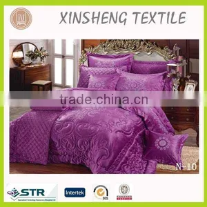 Rich Embroidery Purple Color Bedding Set Nantong Hometextile Made in China thumbnail-1