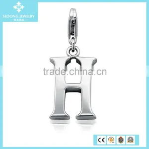 Silver Accessories Letter H Charm in Sterling Silver thumbnail-1