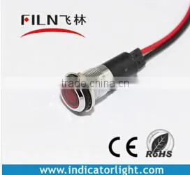 12mm Flat Head 220V Red Color Led Railway Signal Lamps High Quality Led Light Button thumbnail-1