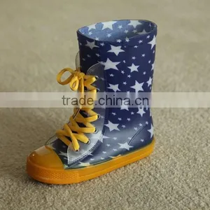 Children Matte Shoelaces PVC Rain Boots thumbnail-1