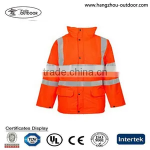 2015 Mens Orange High Visibility TC Safety Jacket Manufacturer thumbnail-1