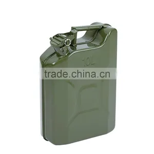 High Quality JJERRY CAN METAL CARRIER CONTAINER FOR FUEL PETROL DIESEL OIL 10 LITRE GREEN thumbnail-1