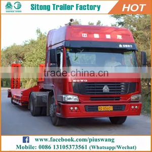 Classic Low Bed Trailer Height Heavy Duty 3 Axles 100 Ton Lowboy Trailer For Sale thumbnail-6