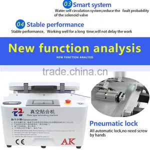 AK With Pneumatic Lock New 12inch Lcd Repair Glass Refurbish Laminate Oca Film Laminating Machine for Samsung and for Iphone Oca thumbnail-3