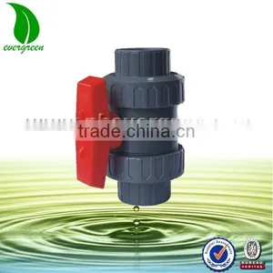 PVC Double Union Threaded or Socket Ball Valve thumbnail-1