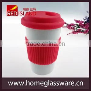 Wholesale High Quanlity Pop Mug Ceramic Cup With Silicon Lid &sleeve thumbnail-1