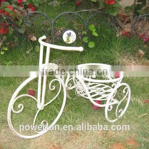 Garden Decorative Wrought Iron Bicycle Flower Pot Stands thumbnail-2