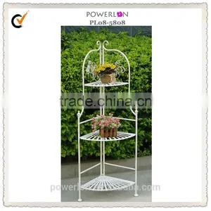 POWERLON Vintage Metal 4-tiers Shelf Outdoor Plant Stand and Indoor Storage Shelf thumbnail-4