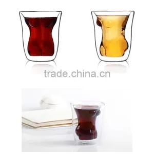 Double Woman Shape Beer Glass, Glass Water Cup Drinkware Beer Wine Glass Cup Vodka S thumbnail-4