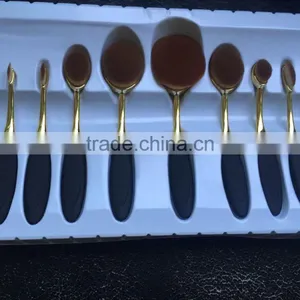 Factory 10pcs Beauty Toothbrush Shaped Foundation Power Makeup Brush Set With Synthetic Hair thumbnail-2