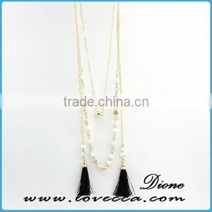 Latest Design Fashion 18k Gold Color Gemstone Necklace thumbnail-1