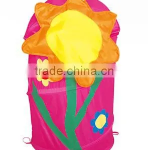 Fabric Foldable Round Laundry Basket Hamper Storage Bin Bag thumbnail-1