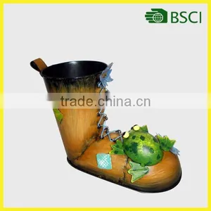 Rusty Metal Boot Decorative Vases Metal Flowers Planter thumbnail-1