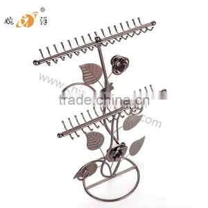 Rose Metal Jewelry Display Neck Stands 2 Layers Jewelry Stand thumbnail-1
