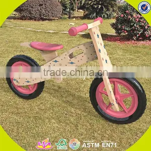 Оптовая продажа милых деревянных балансировочных велосипедов для детей, деревянных велосипедов с мультяшными мотивами для детей 2017 года, модель W16C177 thumbnail-6