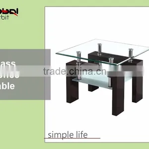 Living Room Furniture Metal Frame Square End Glass Coffee Table thumbnail-1