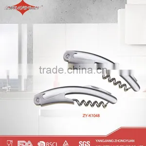 ZY-K1048 China Manufacturer Stainless Steel Bottle Opener Wine Corkscrew thumbnail-1