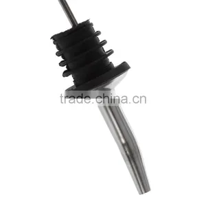 Stainless Steel Spirit Wine Liquor Pourer Free Flow Wine Bottle Pourer Spout Rubber Stopper Wine Pourer thumbnail-1