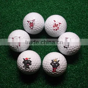 Wholesale Golf Ball Rubber Surlyn Printed Logo Golf Gift Ball thumbnail-3