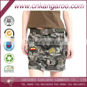 Fashionable Military Camouflage Cotton Ladies Skirt thumbnail-1