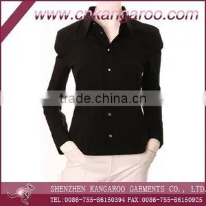 Ladies' 100% Cotton Office Shirt With Long Sleeve thumbnail-1
