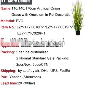 Artificial Potted Grass Onion Grass for Indoor Decoration Artifiical Grass Plants thumbnail-3