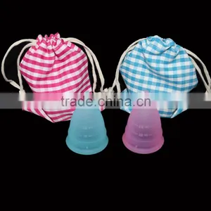Silicone FDA and CE Approved Reusable Blue Menstrual Cup thumbnail-3