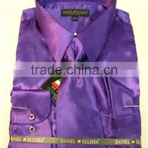 Satin Dress Shirts Men Tie&hanky Man Satin Shirt thumbnail-4