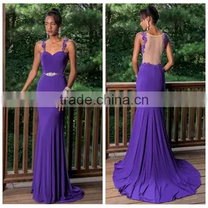 New Style Chiffon Long Purple Formal Evening Dress Pattern thumbnail-1