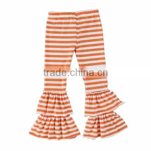 Boutique Knit Cotton Girls Ruffle Leggings & Pants Baby Girls Triple Ruffle Icing Legging Pants thumbnail-1