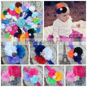 Boutique Tripple Shabby Chiffon Flower Toddler Head Bands In Stock, Girl Baby Hair Accessories thumbnail-1