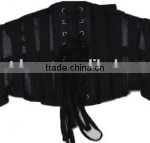 Instyles Black White Mesh 26 Steel Double Boned Waist Corset Steampunk Corselet New thumbnail-5