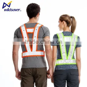 High Visibility Mesh Night Work Safety Vest With LED Lights thumbnail-1