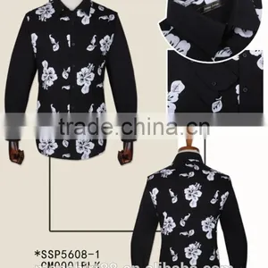 Latest 100% Cotton Fashion Design Floral Casual Men Shirts thumbnail-4