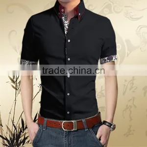 2015 Latest Shirt Designs for Men Short Sleeve Wholesale thumbnail-1