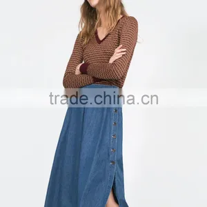 Apparel Stocklot Ladies Denim Long Skirt thumbnail-2
