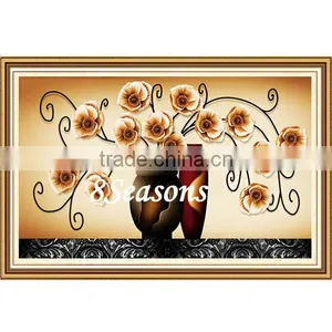 Multicolor Flower Pattern Embroidery Diamond &Rhinestone Painting DIY Kit Cross Stitch For Living Room thumbnail-1