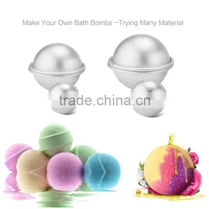 6pcs/pack Bath Bomb Cake Mold 3D Aluminum Alloy Ball Sphere Bath Bomb Mold Cake Baking Pastry Mould 4.5 cm 5.5 cm 6.5cm thumbnail-1