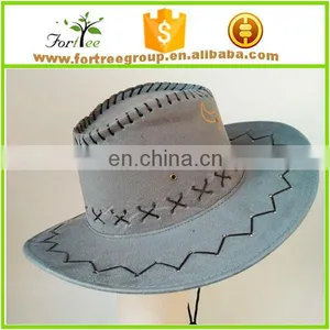 High Quality Wide Brim Leather Cowboy Hats Blanks for Men thumbnail-1