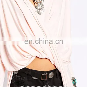 Plunge Neck Short Front Long Back Top Women Sexy Tops thumbnail-4