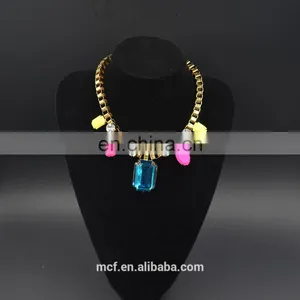 Wholesale Crystal Diamond Rhinestone Fashion Pendant Necklace MCB-0034 thumbnail-3