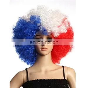 MCW-0423 Party Masquerade Short Flag Color Football Fans Wig for Man thumbnail-1