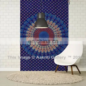 Indian Mor Tapestry Mandala Turquoise Color Design Bohemian Mandala Tapestry thumbnail-1
