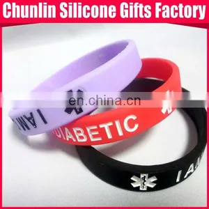 Diabetic Silicone Medical Alert Bracelet thumbnail-1