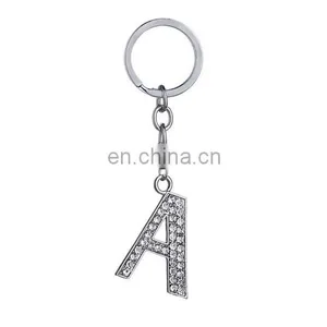 26 Letter Available Alphabet Rhinestones Metal Keychain thumbnail-2