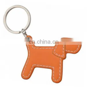 Dog Shaped Leather Keychain 3d Custom Keyring thumbnail-2