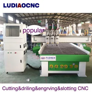 Wood Kitchen Cabinet Door Making Three Process CNC Router 1325 Automatic Tool Changing CNC Router With Three Spindle thumbnail-1