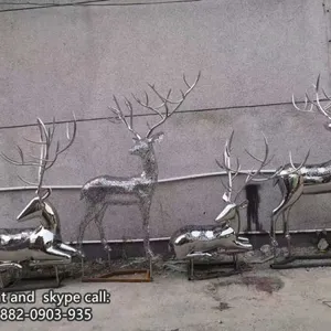 Stainless Steel Deer Sculpture Customized Sculpture For Garden Decoration thumbnail-1